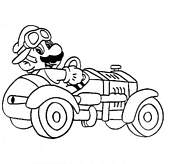 coloriage mario dans son bolide